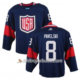 USA Tröja Joe Pavelski 8 World Cup 2016 Blå Premier